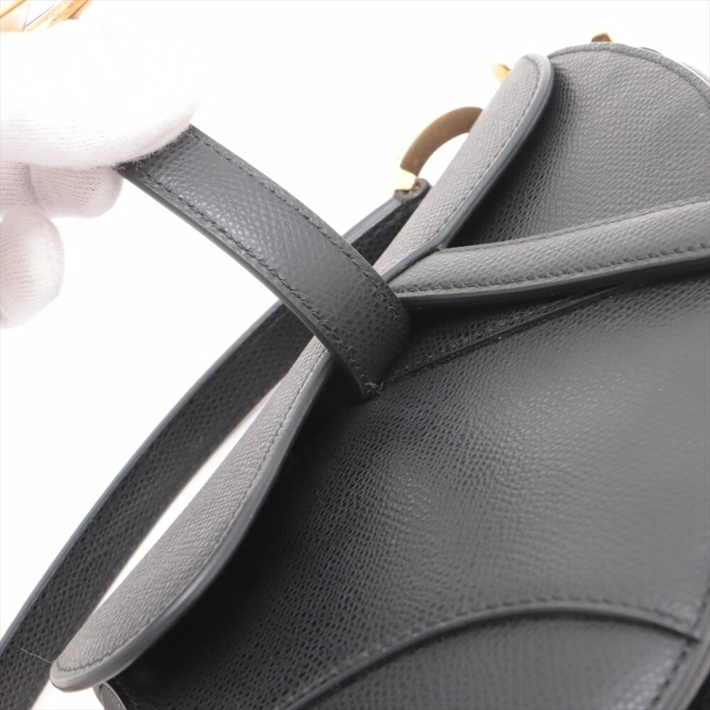 Sold Out ✅Christian Dior Saddle Bag Leather Shoulder bag Black - Picture 10 of 13